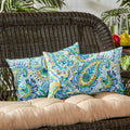 Havenside Home Christiansen Painted Paisley 12 Inch X 19 Inch Outdoor Rectangle Accent Pillows Set Of 2