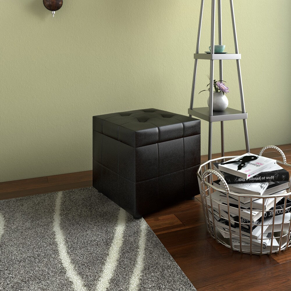 Porch Den Robinson Tufted Leatherette Ottoman