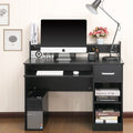 Porch Den Alamo 43 Inch Office Workstation Pc Laptop Computer Desk W Drawer And Keyboard Tray