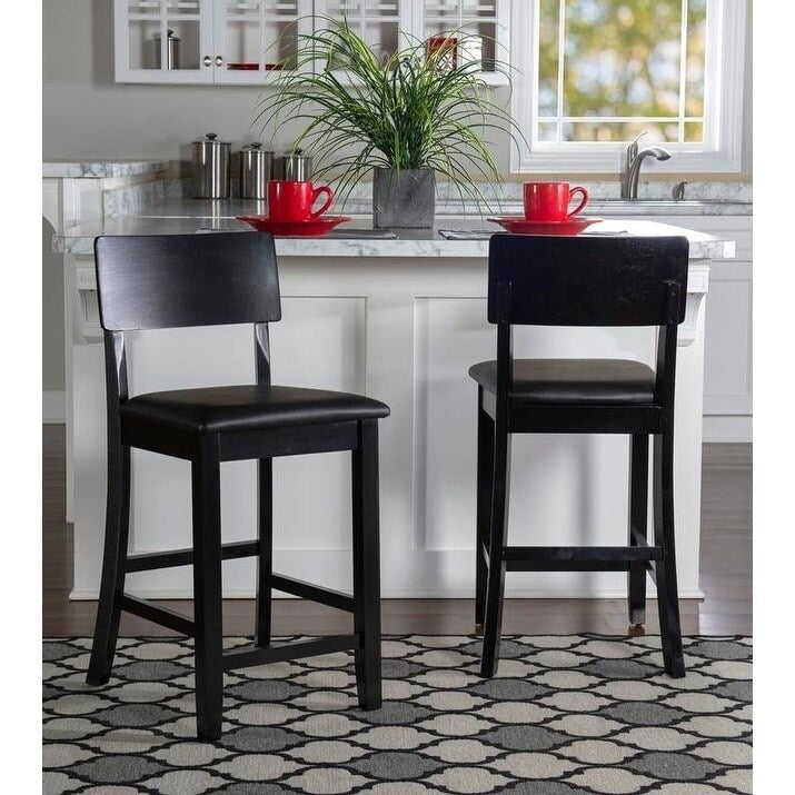 Porch Den Aldersey Black Stationary Counter Stool