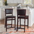 Porch Den Aldersey Dark Brown Folding Counter Stool