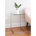 Porch Den Birchshire Stainless Steel Glass End Table