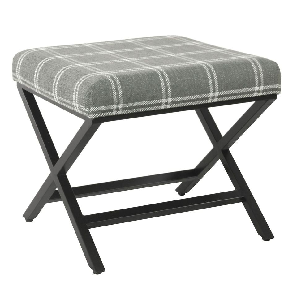 Homepop Modern Metal X Base Ottoman