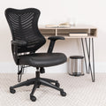 Porch Den Britetree High Back Black Mesh Chair With Leather Seat
