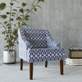 Porch Den Cammy Blue Trellis Swoop Accent Chair