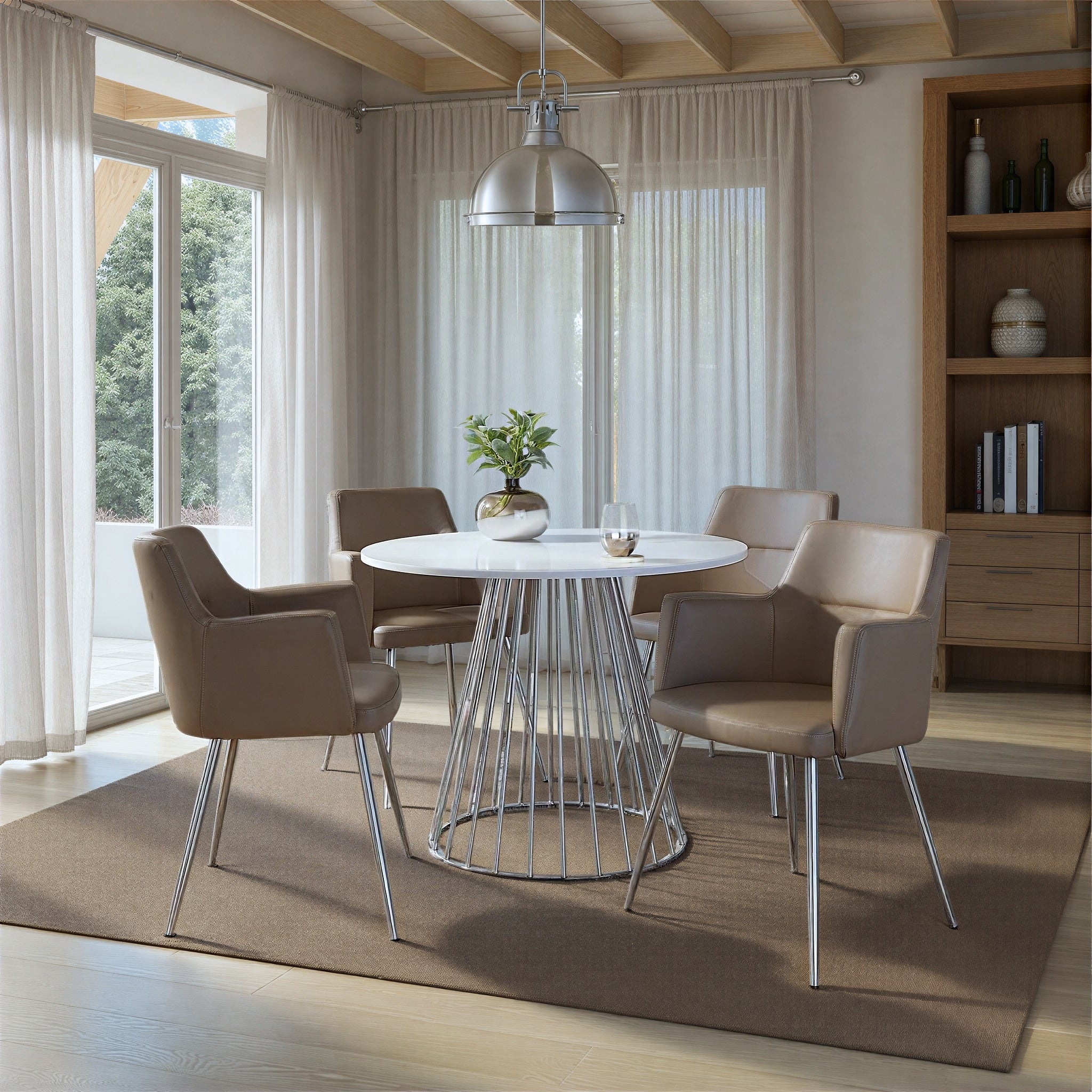 Porch Den Canary Duved Silver 5 Piece Dining Set