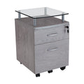 Porch Den Capilano Glass Top Rolling File Cabinet