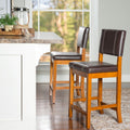 Porch Den Clover Dark Brown Vinyl Counter Stool