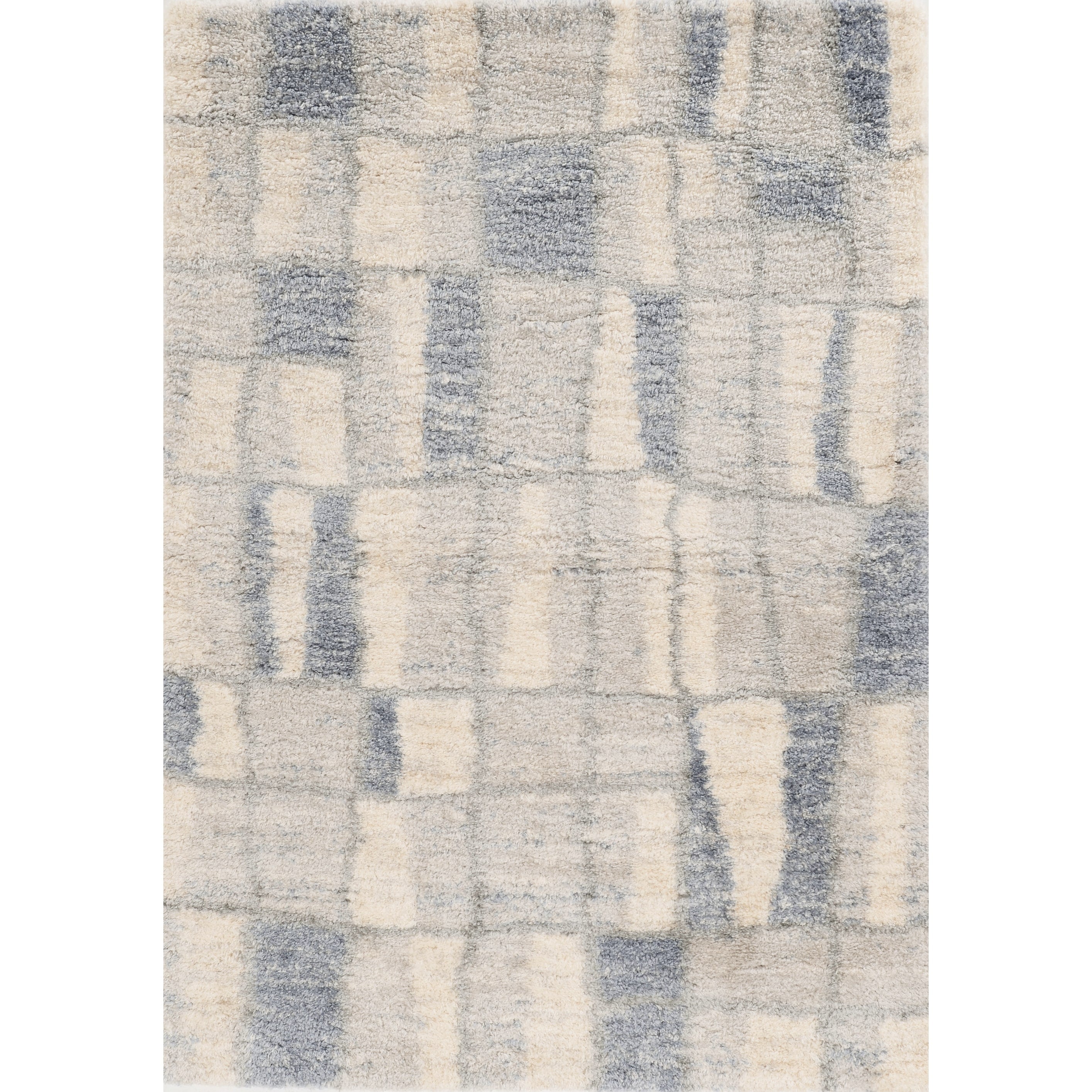 Merino Ivory Blue Cityscape Area Rug