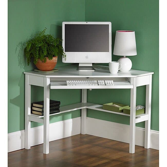 Porch Den Crescent White Birch Corner Desk