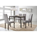 Porch Den Devin Contemporary 5 Piece Grey Fabric Upholstered Grid Tufting Dining Set