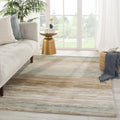 Porch Den Elyse Tan Light Grey Abstract Pattern Wool Blend Area Rug
