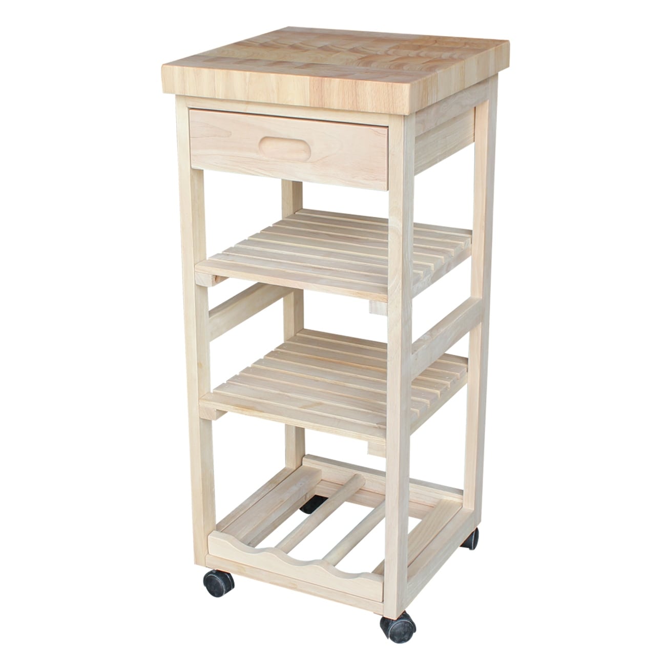 Porch Den Estelle Unfinished Solid Parawood Kitchen Trolley