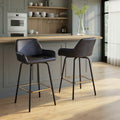 Porch Den Galotti Fixed Height Counter Stool With Metal Legs Square Footrest Set Of 2