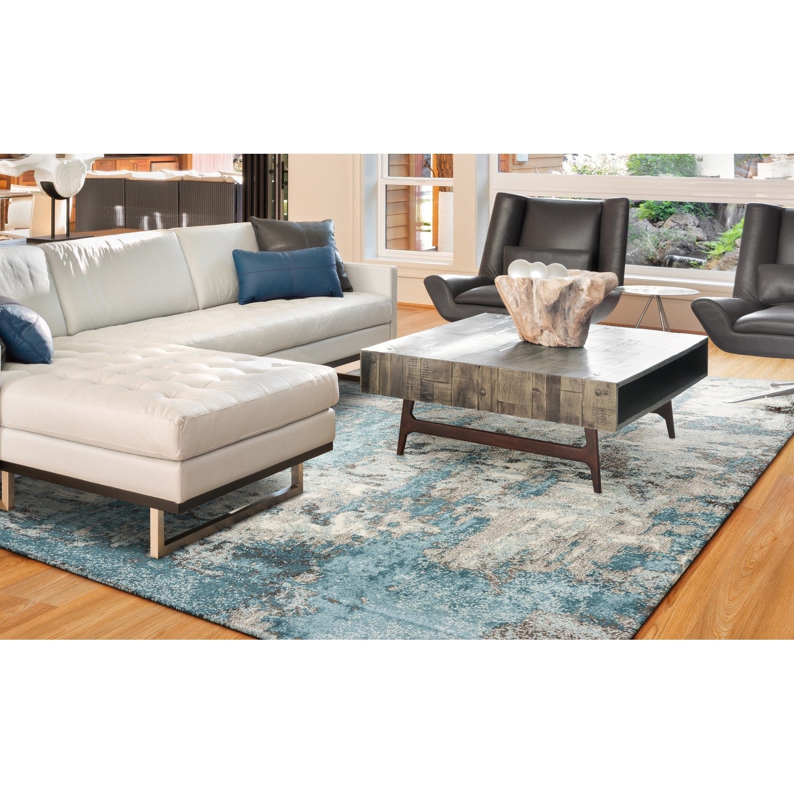 Porch Den Golse Ivory Teal Rug 33 X 411