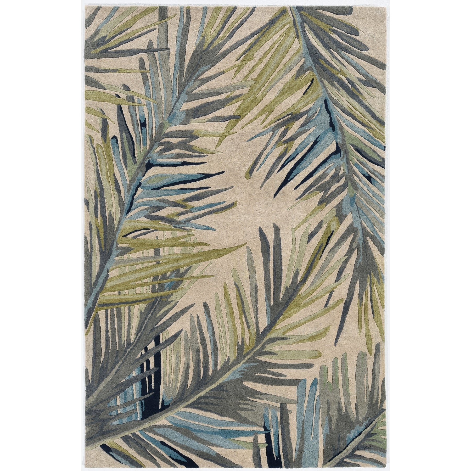 Porch Den Celebrity Ivory Palm Leaf Area Rug