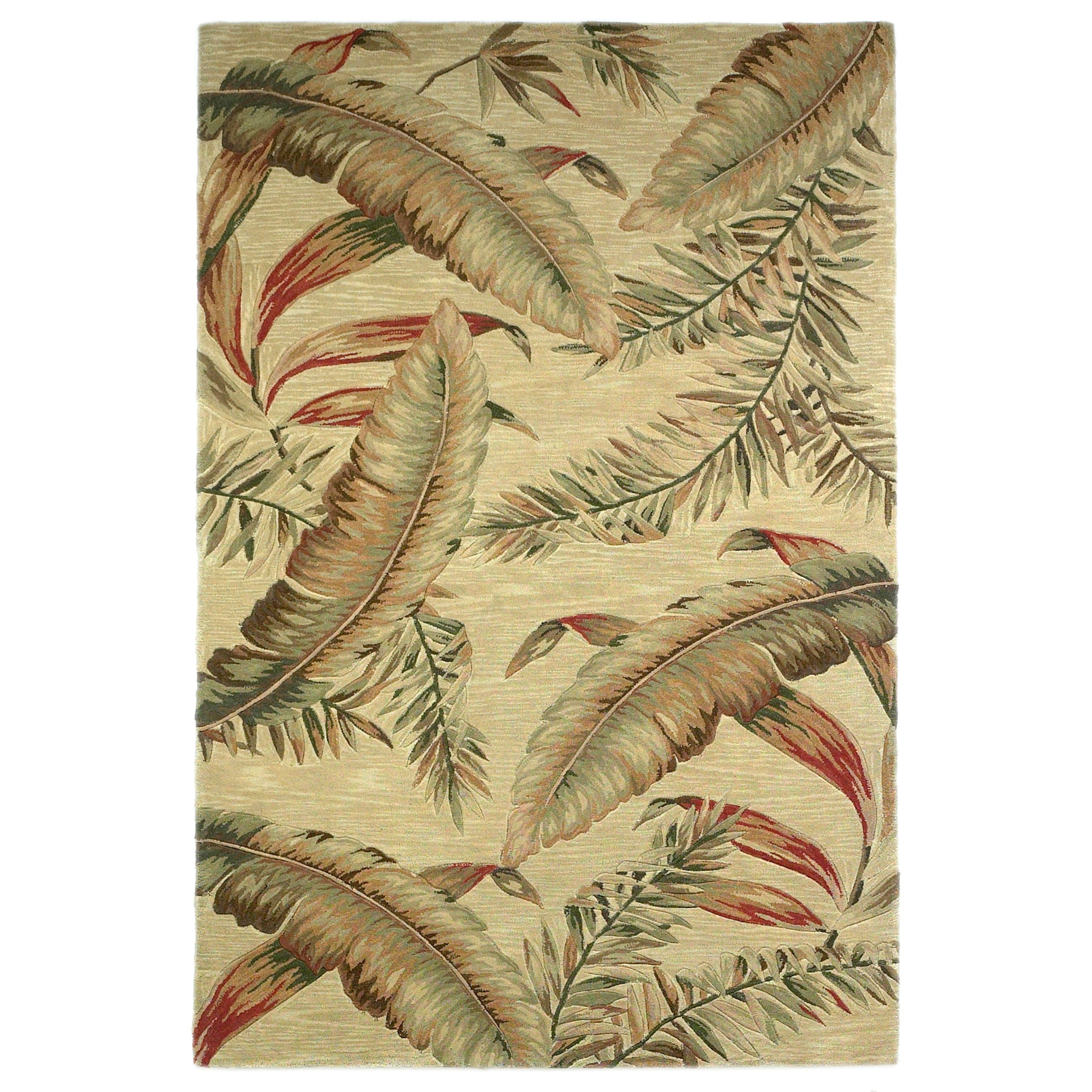 Porch Den Burkwood Ivory Ferns Area Rug
