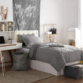 College Bedding Pack Twin Xl Limelight Yellow Alloy Gray Color Set