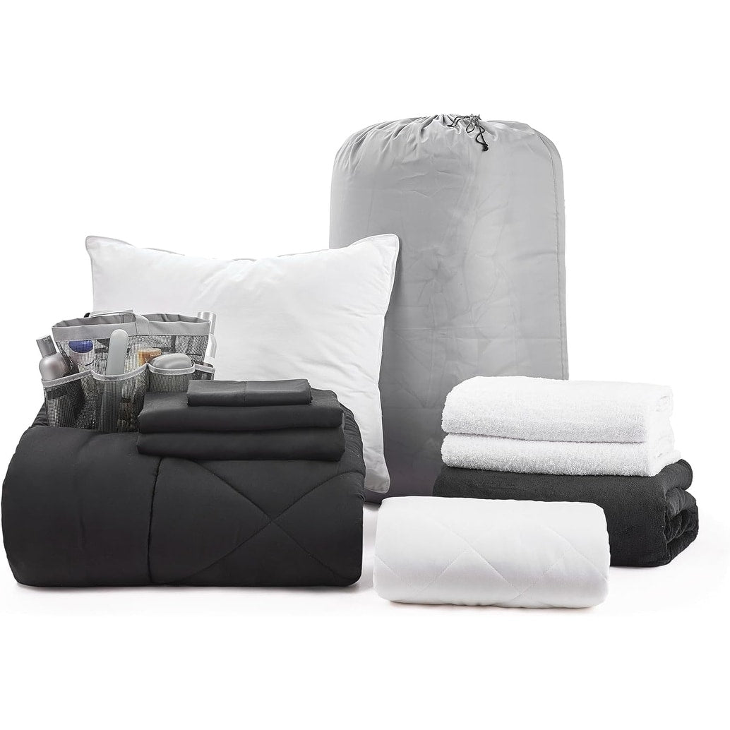 College Freshman Dorm Pack Twin Xl Black Color Set