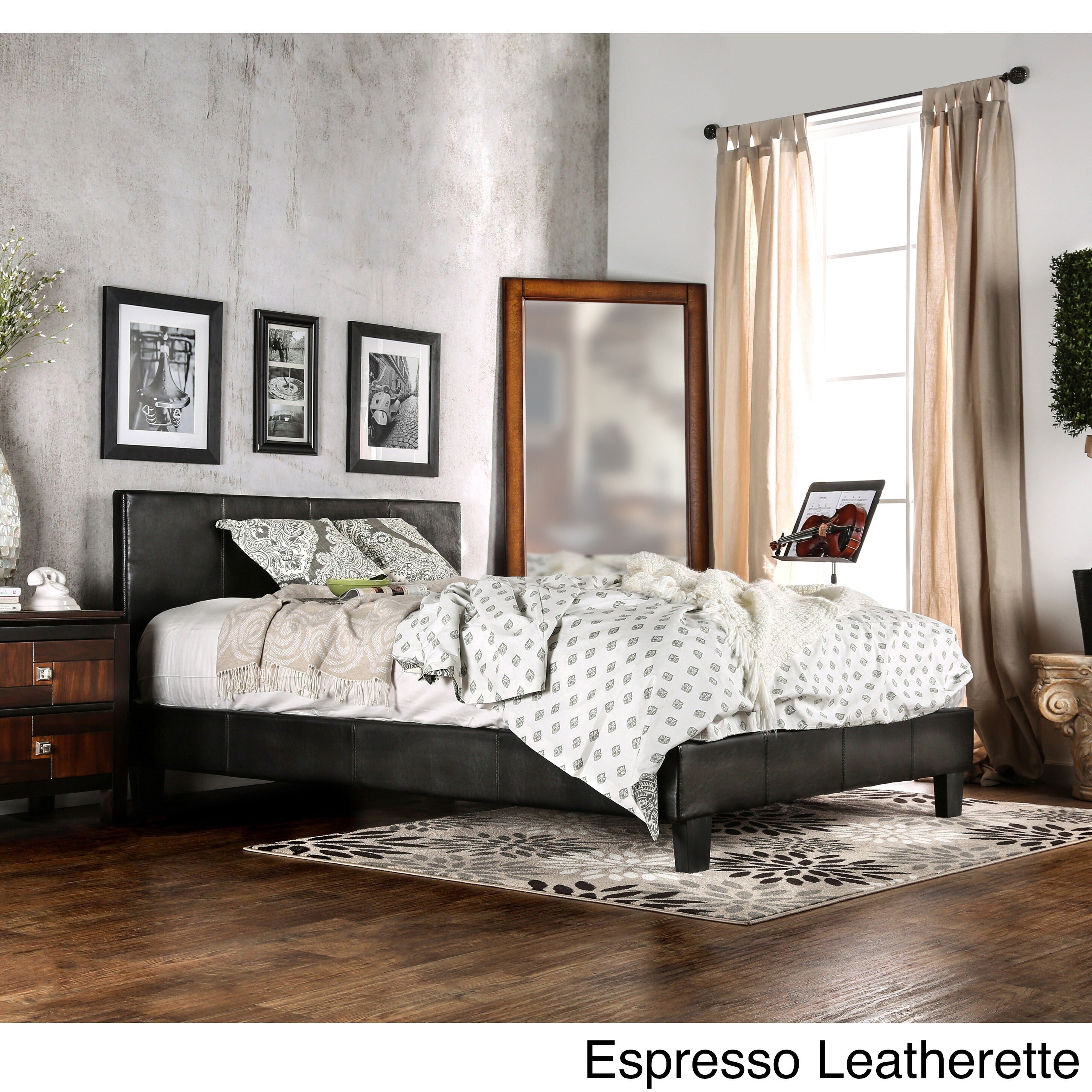 Porch Den Harman California King Size Padded Upholstery Platform Bed