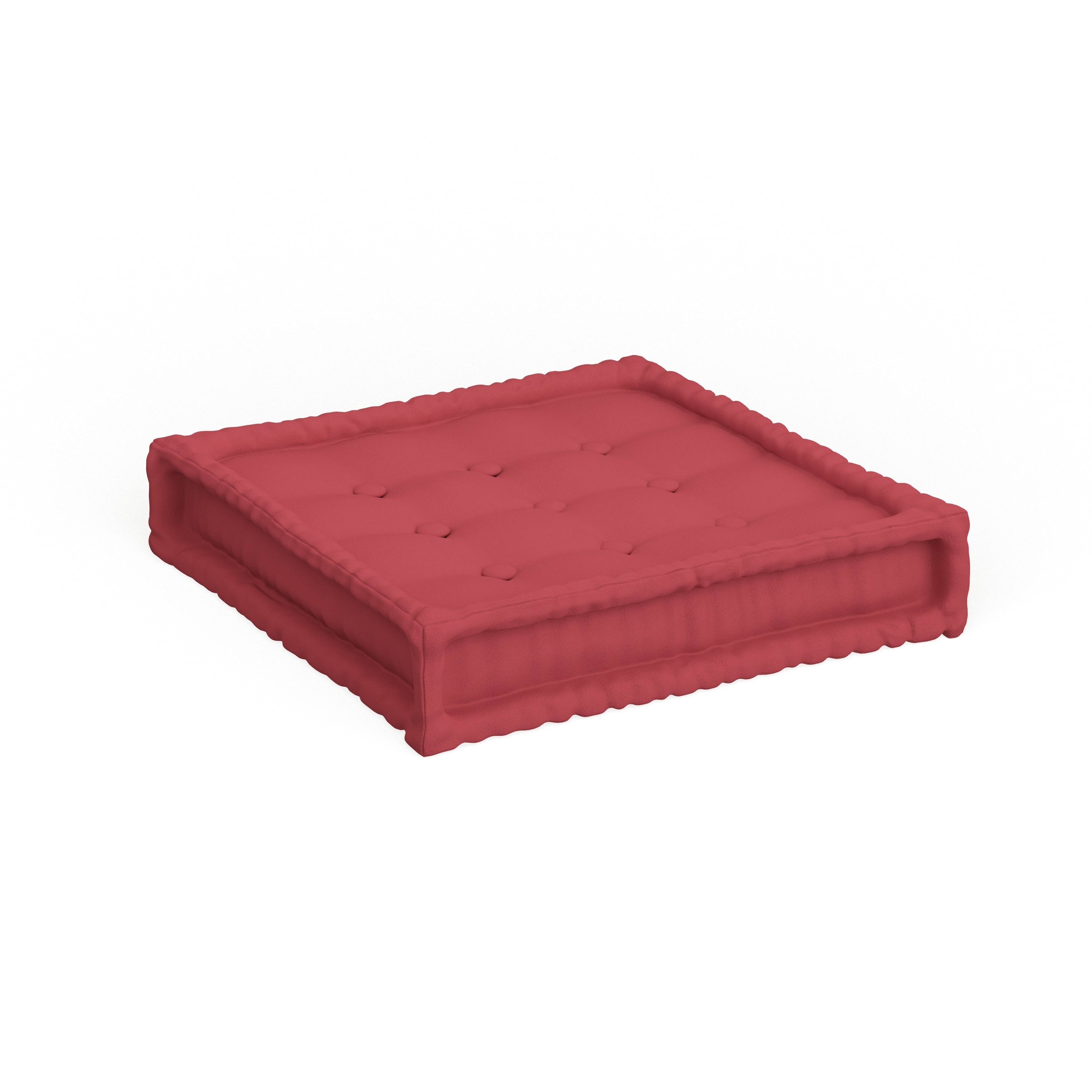 Blazing Needles Microsuede 25 Inch Square Corded Floor Pillow With Button Tufts