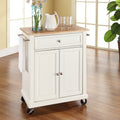 Porch Den Keap White Wood Portable Kitchen Cart And Island