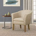 Homepop Modern Barrel Accent Chair Flax Brown
