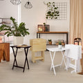 Porch Den Laflin Solid Wood Traditional 5 Piece Tray Table Set