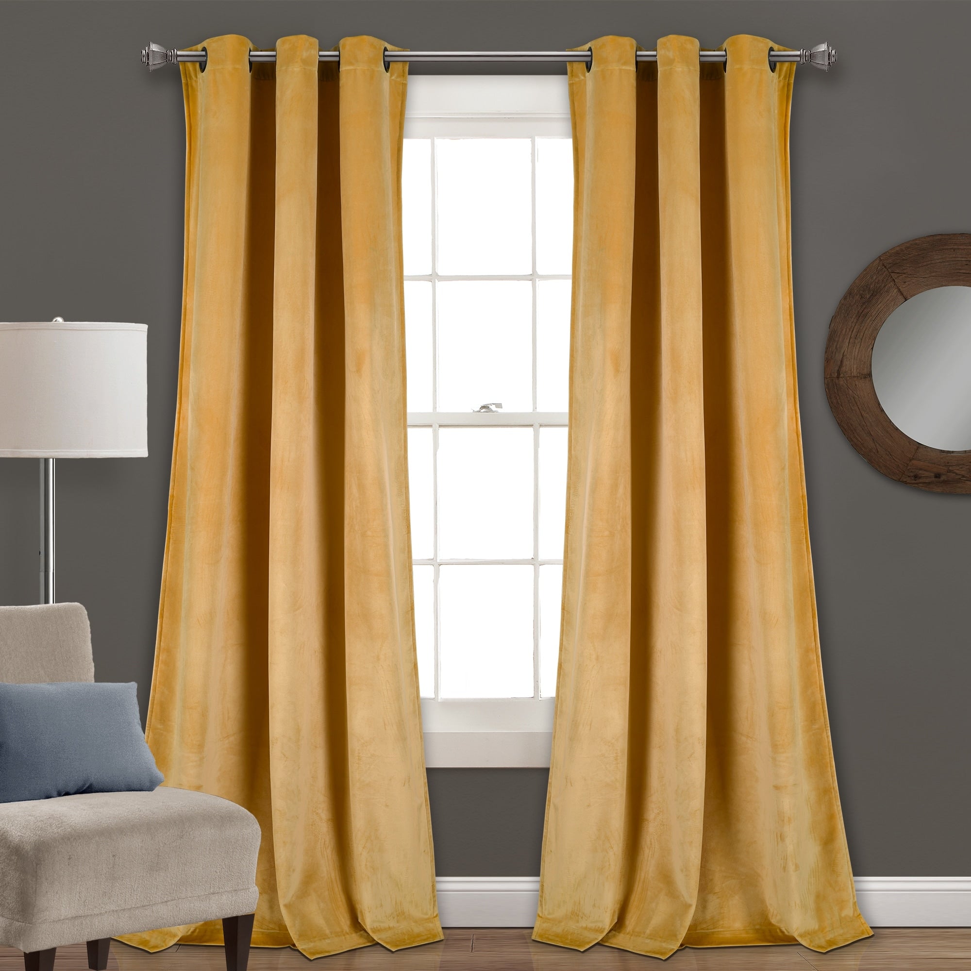 Porch Den Lapeyrous Velvet Solid Room Darkening Window Curtain Panel Set 38 W X 84 L