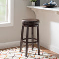 Porch Den Aldersey Backless Brown Bar Stool With Swivel Seat