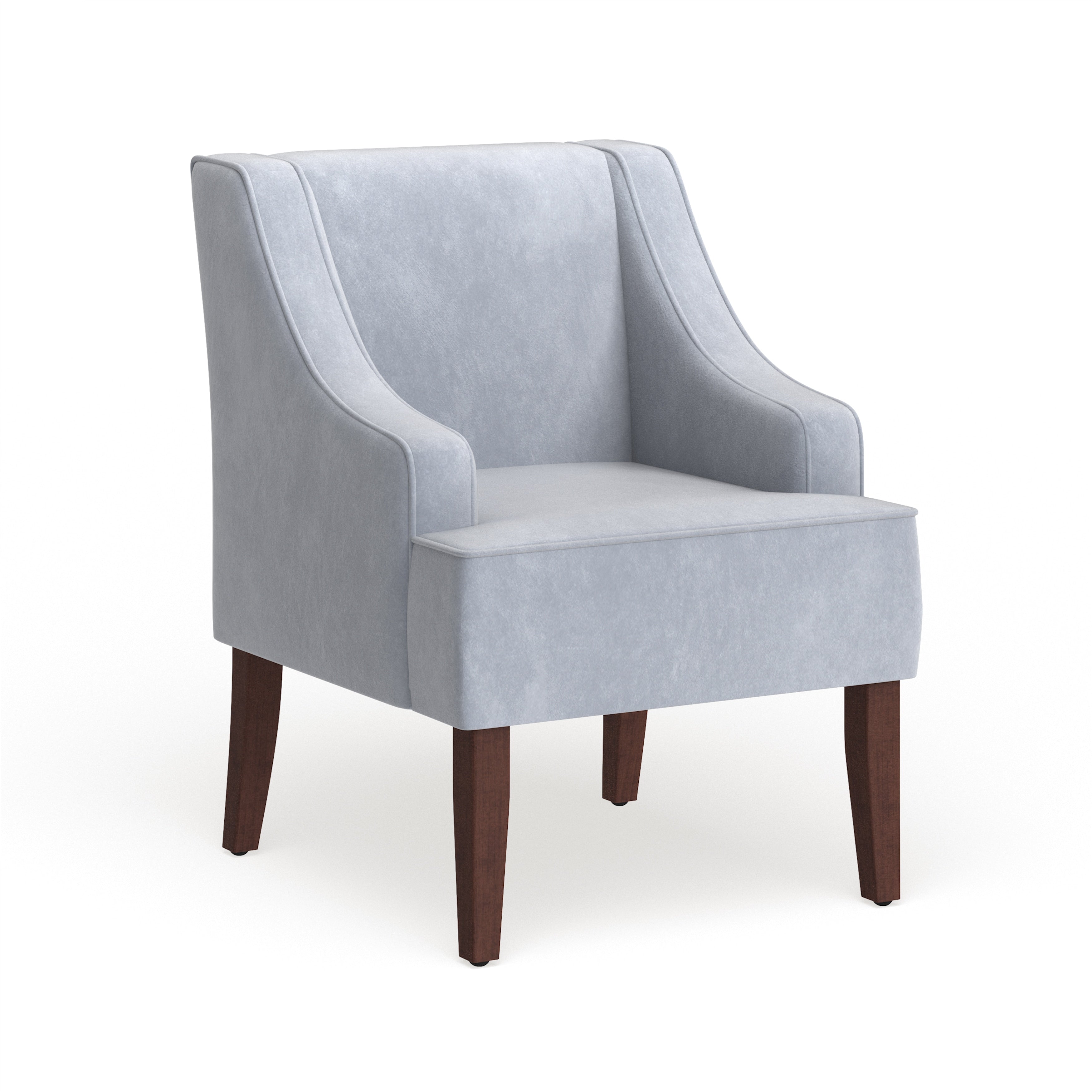 Copper Grove Gwillim Dove Grey Velvet Swoop Arm Accent Chair