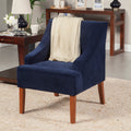 Homepop Ink Navy Swoop Arm Velvet Accent Chair