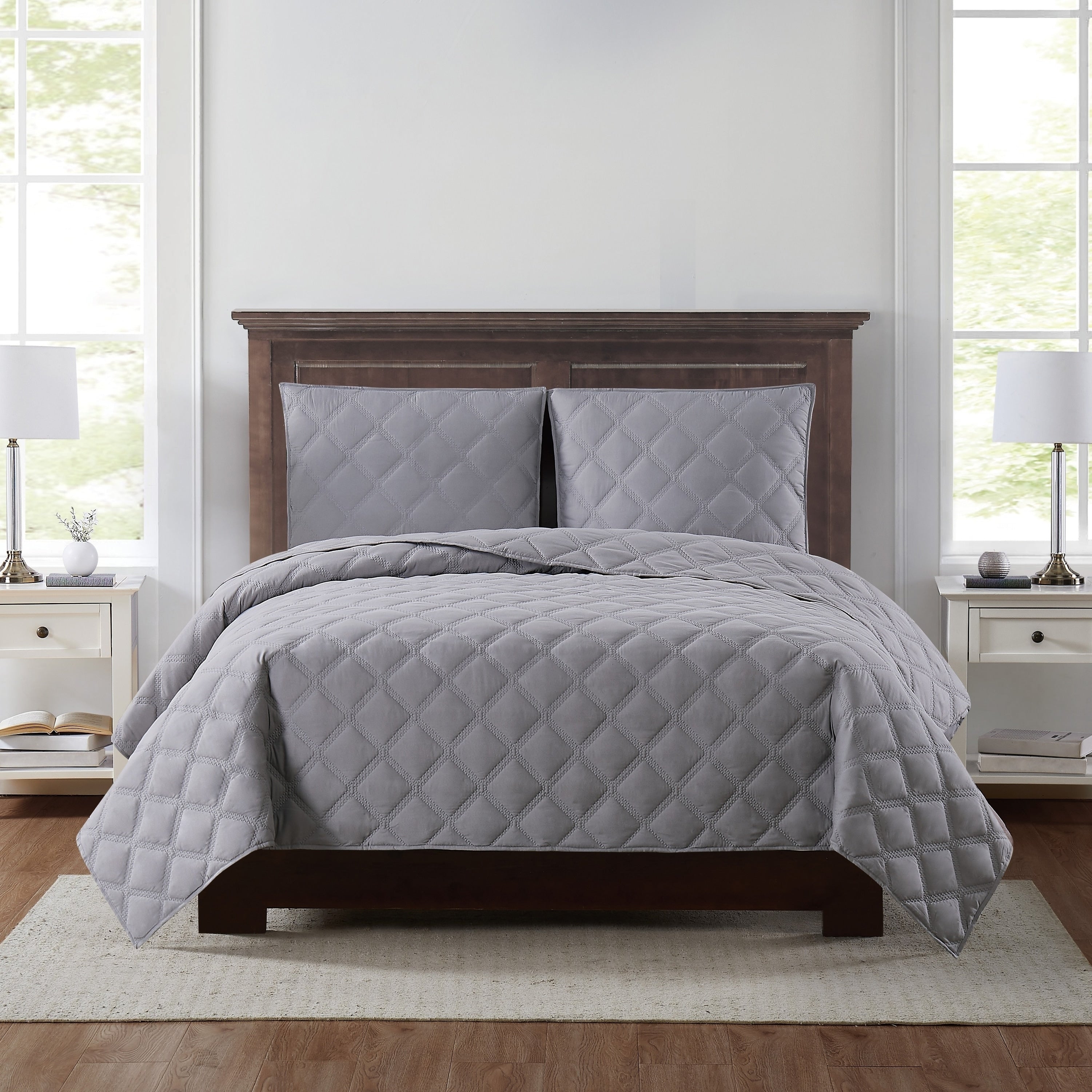 Porch Den Mckinney Diamond Puff Quilt Set