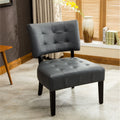 Porch Den Mcree Faux Leather Tufted Slipper Chair With Oversized Seating