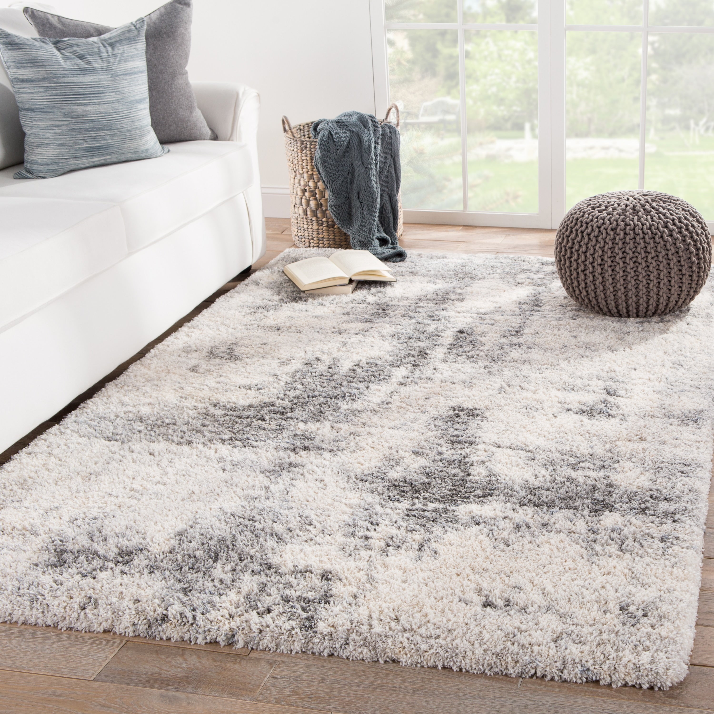 Jaeden Abstract Ivory Light Gray Area Rug