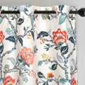 Porch Den Navarre Botanical Print Blackout Lined Window Curtain Panel Pair