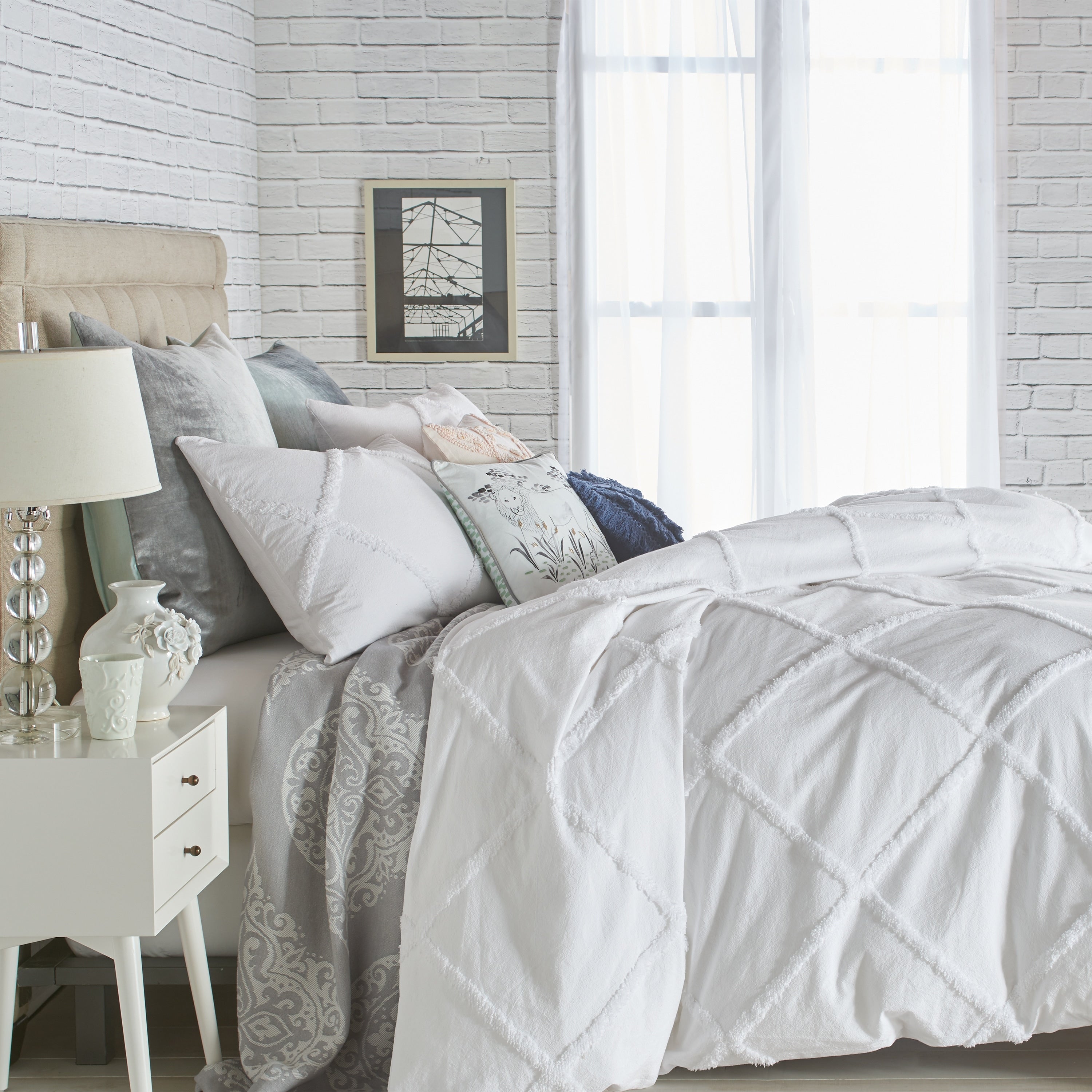Porch Den Norris Lattice Cotton Duvet Cover