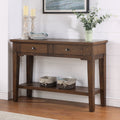 Porch Den Ohey Warm Walnut 2 Drawer Serving Table
