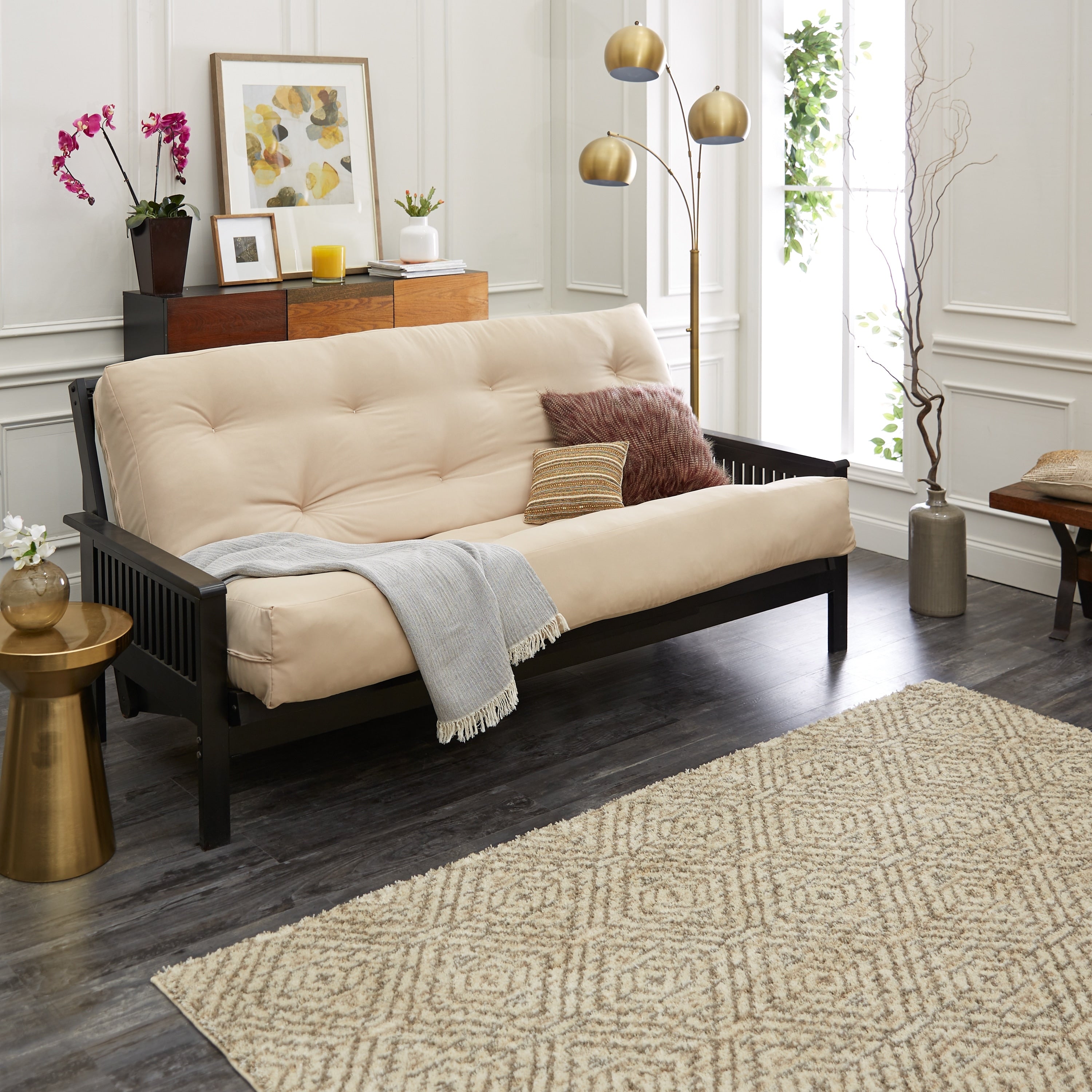 Porch Den Battersea Queen Size Tufted 12 Inch Futon Mattress