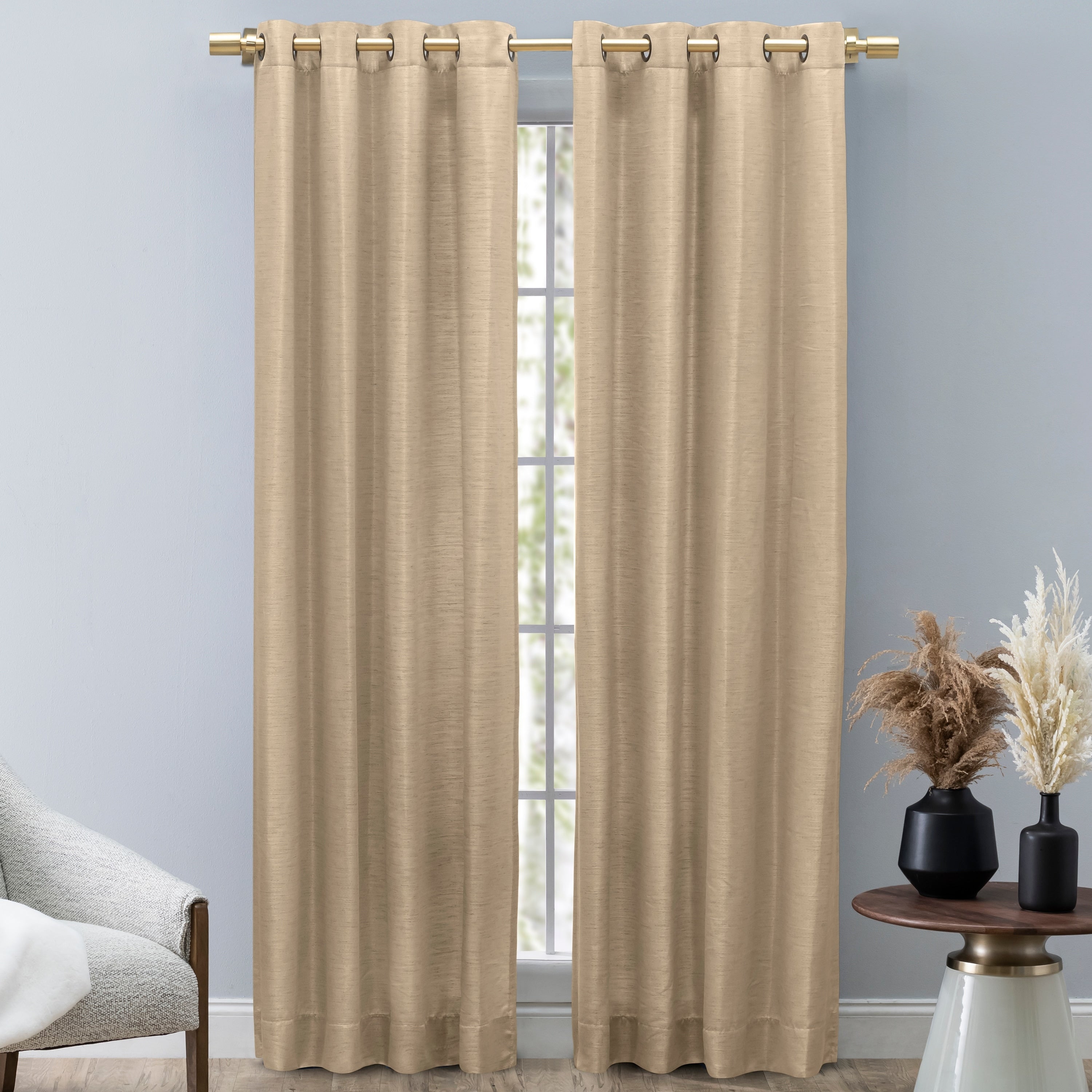 Porch Den Peete Grasscloth Grommet Panel
