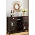 Porch Den Pitcairn Dark Cherry Wood Storage Wine Cabinet