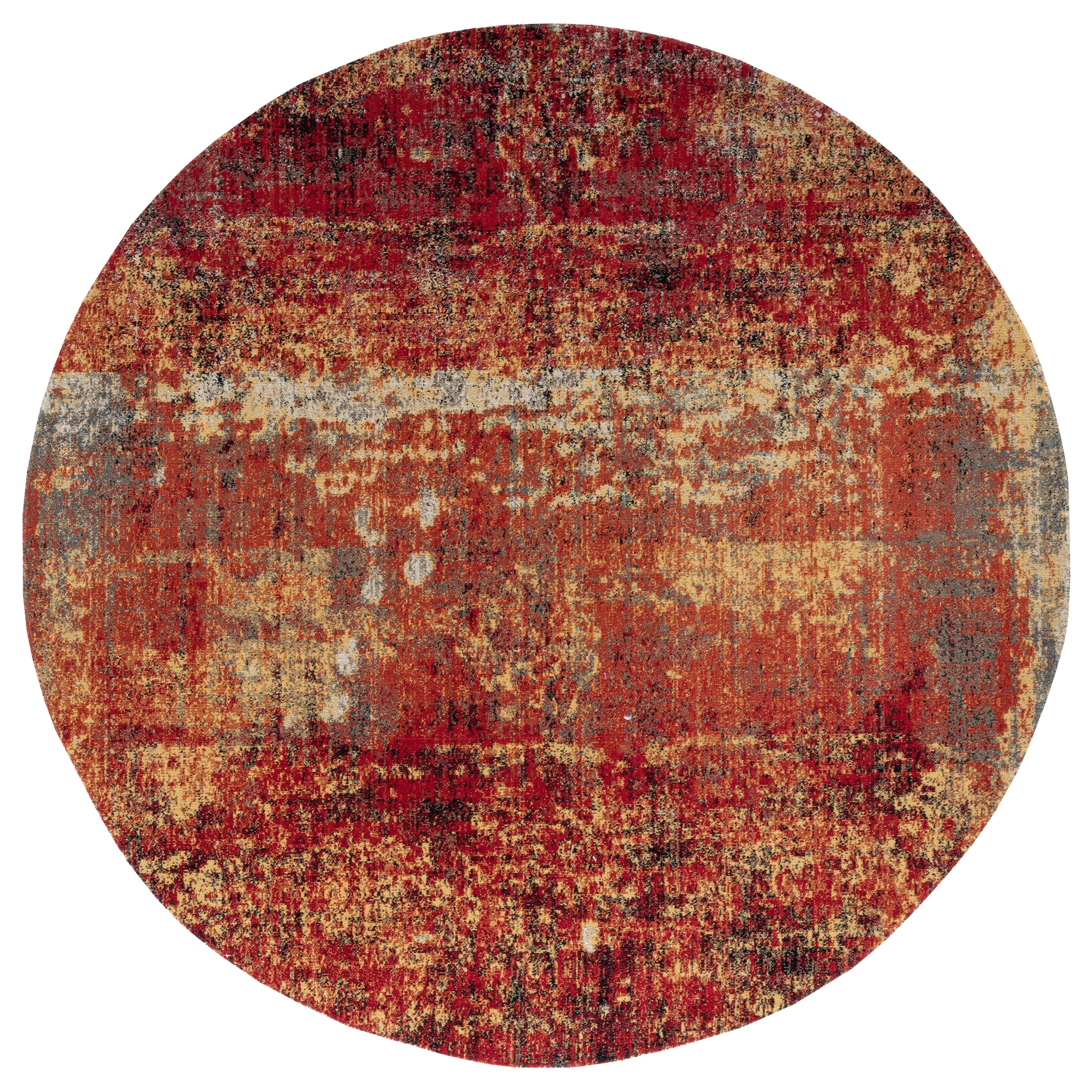 Porch Den Pomeroy Red Gold Abstract Indoor Outdoor Area Rug