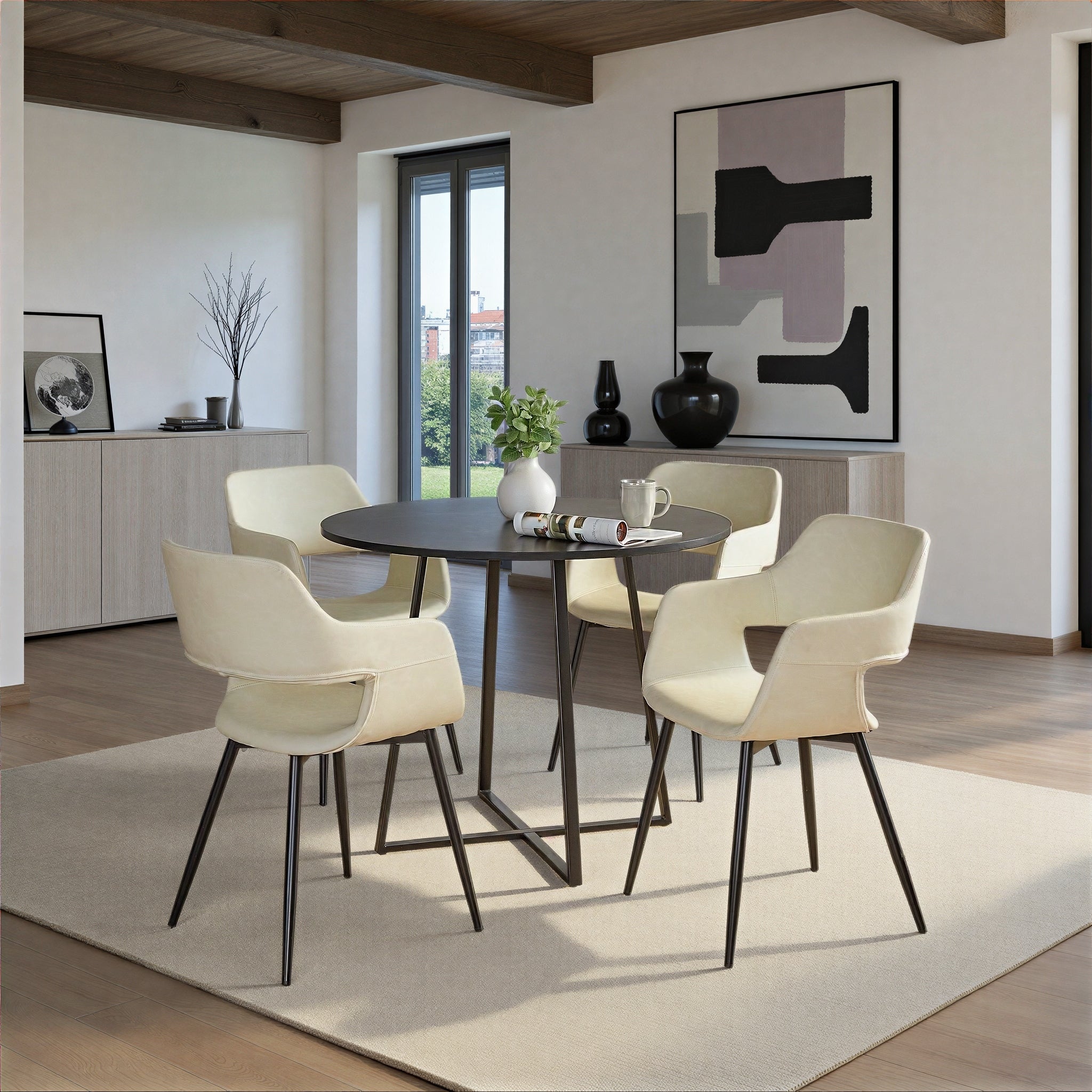 Porch Den Pugo Vallen Black 5 Piece Dining Set