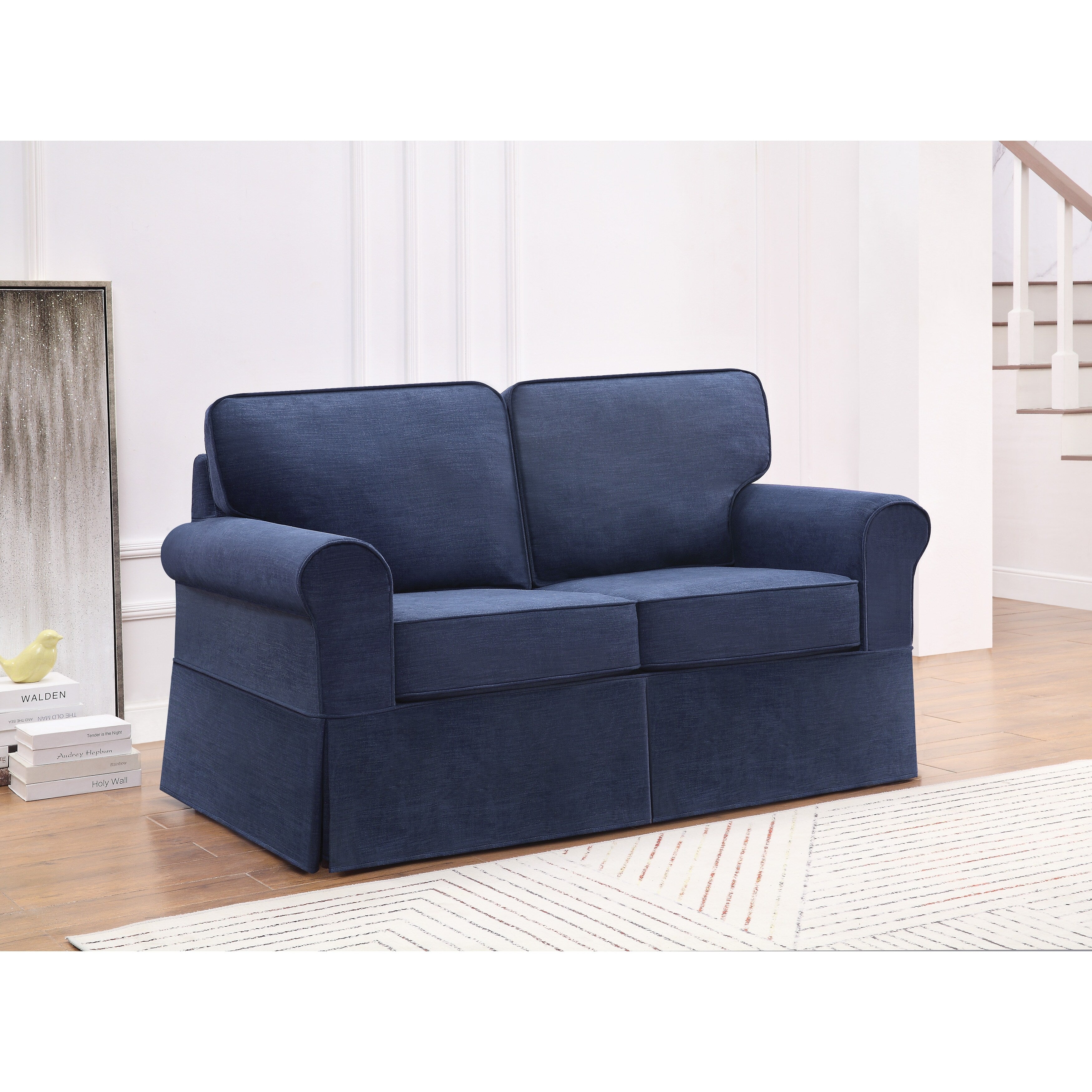 Porch Den Sanford Mid Century Slipcover Loveseat