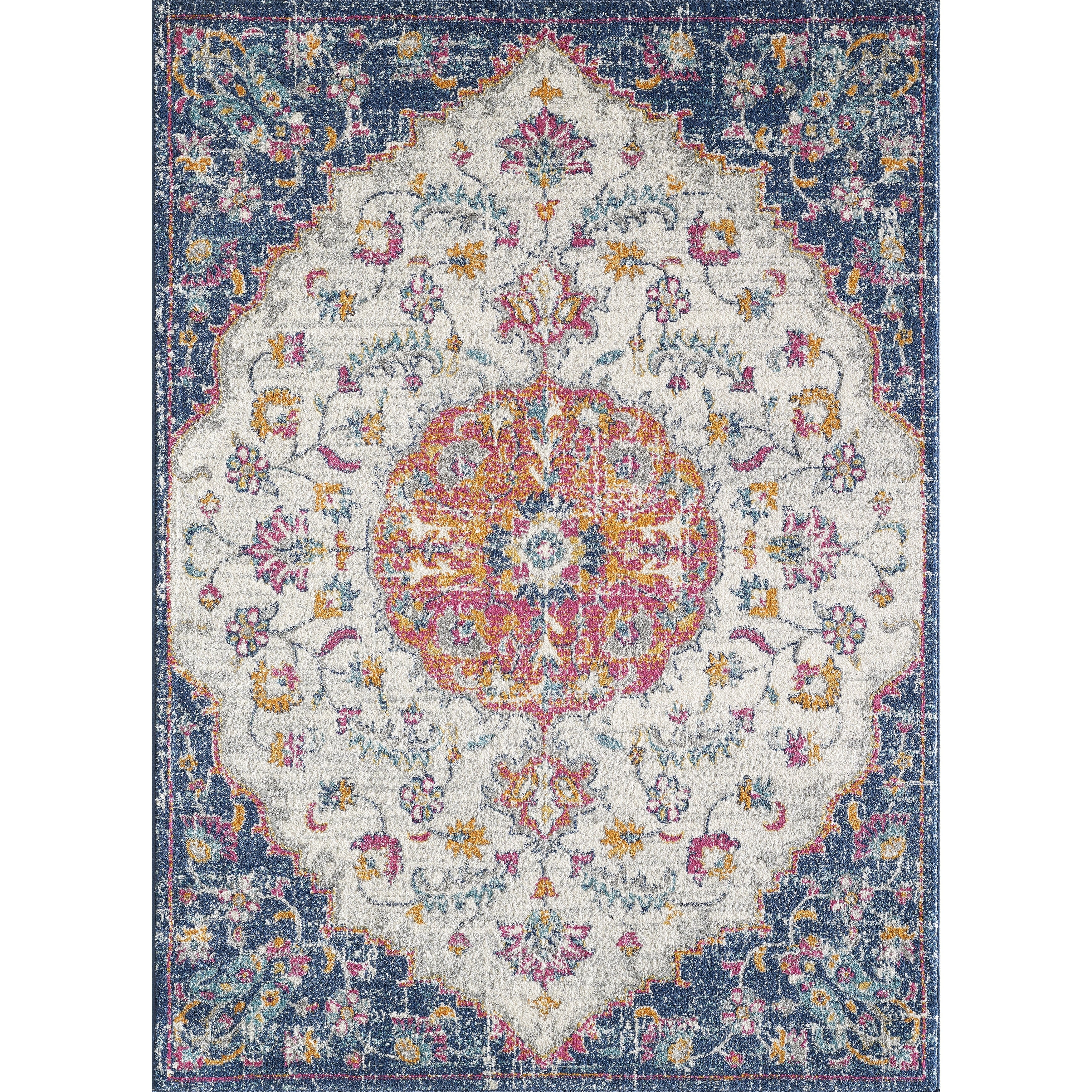 Porch Den Spirited Distressed Boho Medallion Area Rug