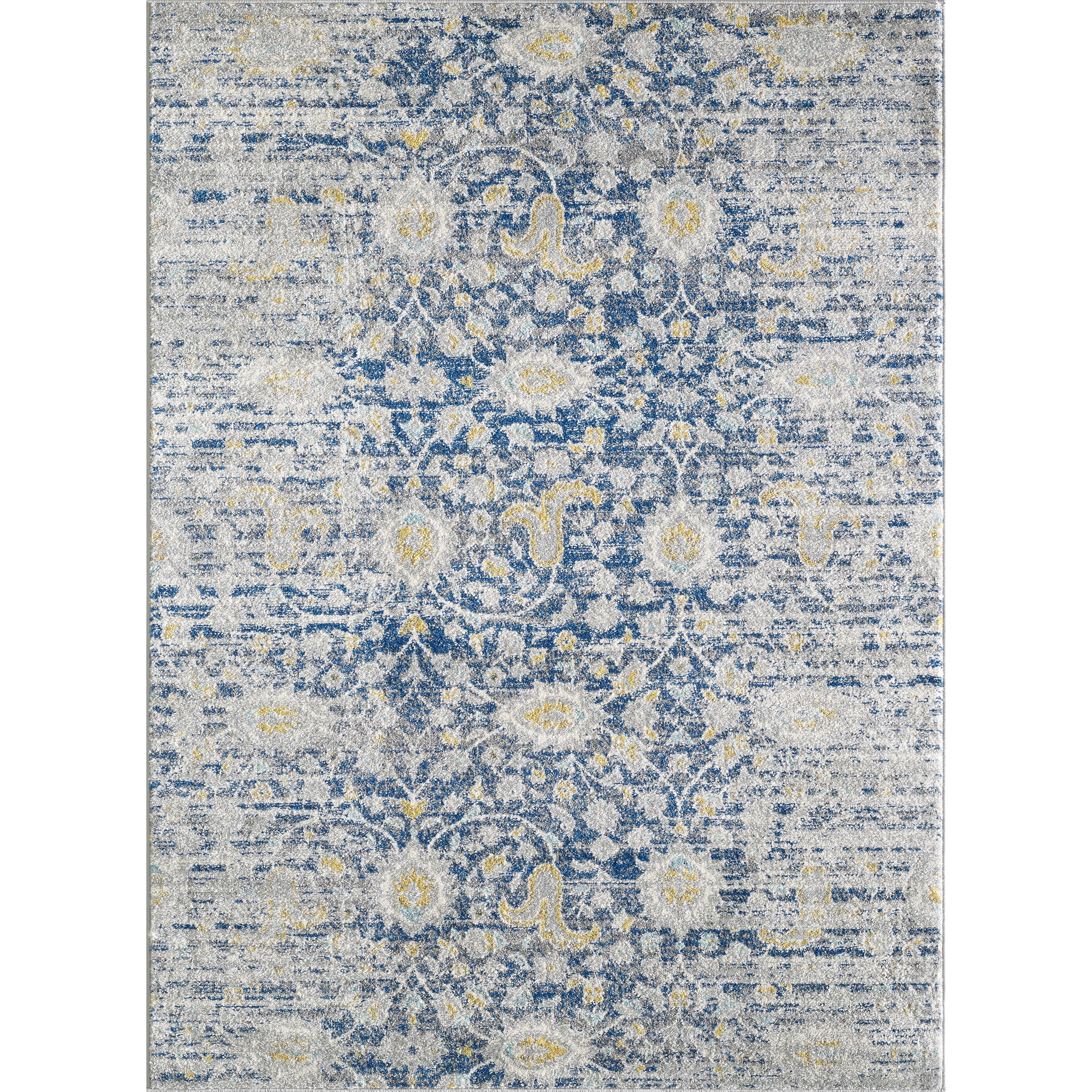 Porch Den Spirited Mid Century Distressed Floral Area Rug