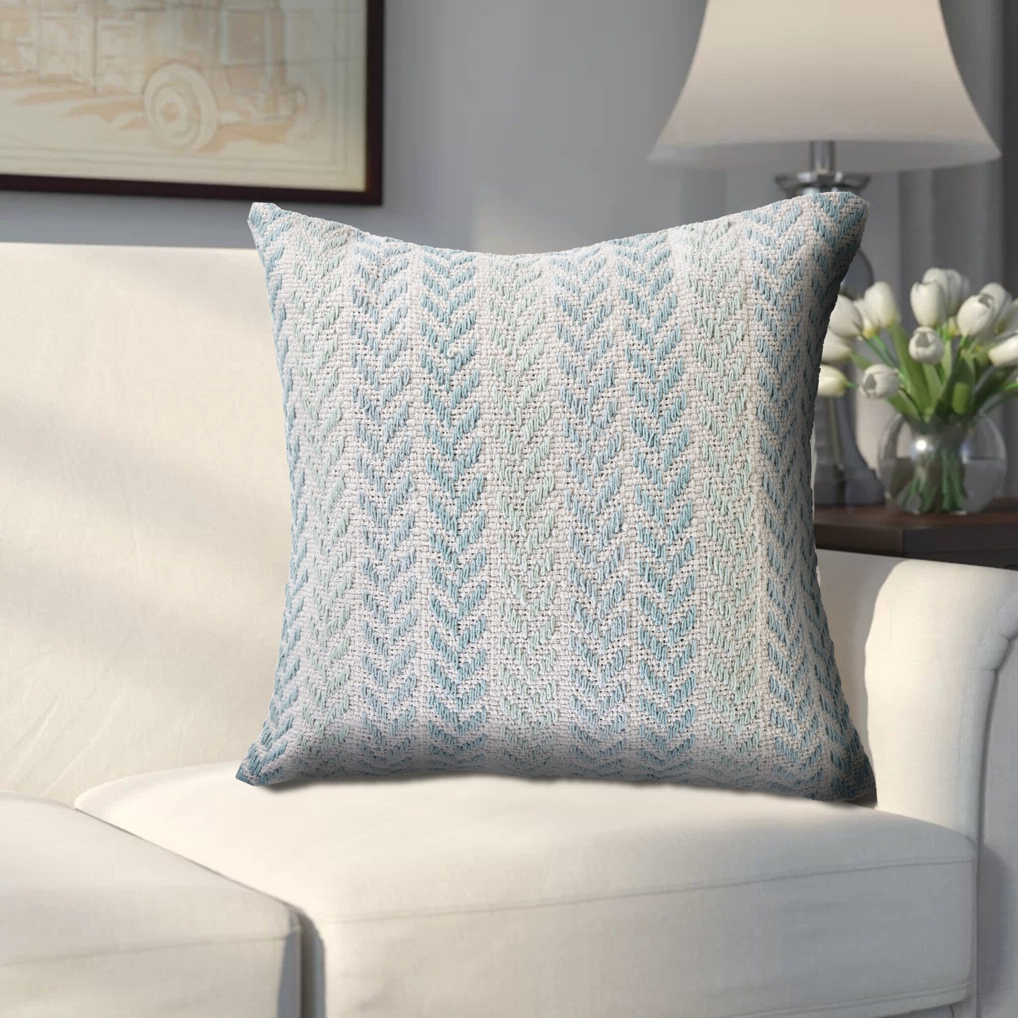 Porch Den Tia Chevron Stripe Pattern 18 Inch Throw Pillow