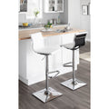 Porch Den Tower Master Contemporary Adjustable Bar Stool In Faux Leather