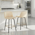 Porch Den Vallberga 26 Counter Stool With Metal Legs Square Footrest Set Of 2