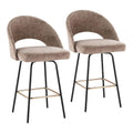 Porch Den Vika Upholstered 26 Counter Stool With Metal Legs Square Footrest Set Of 2
